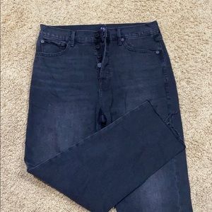 Black cheeky straight jeans